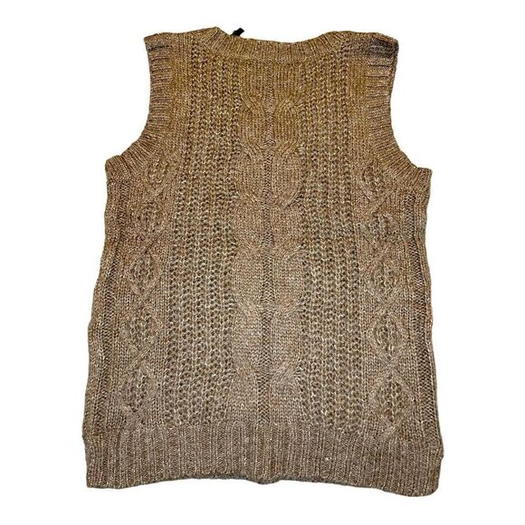 Vero Moda Brielle Cable Kint Sweater Vest in Fossil - Picture 3 of 11